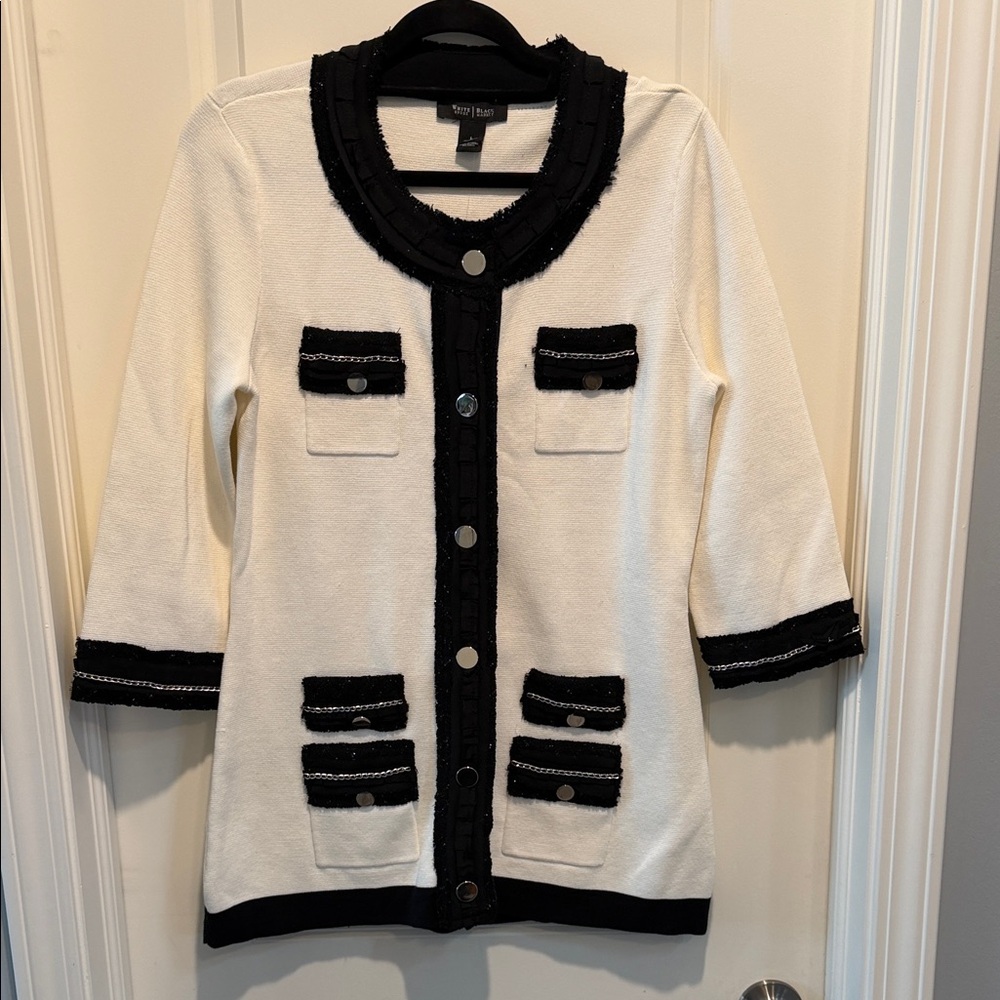 Kobi Halperin Cream and Black Knit Sweater